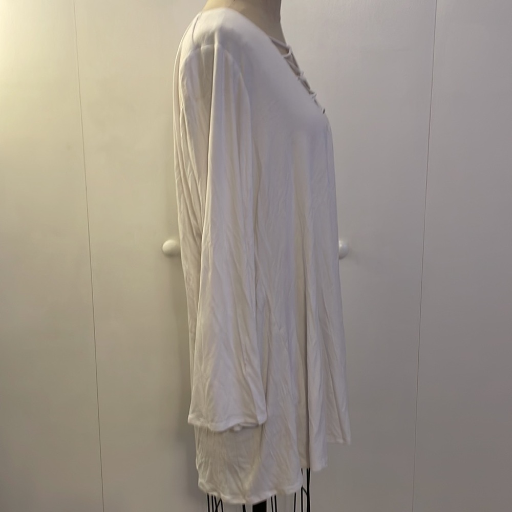 Bleu by Rod Beattie long bell sleeve blouse with cross cross neckline - Picture 5 of 7